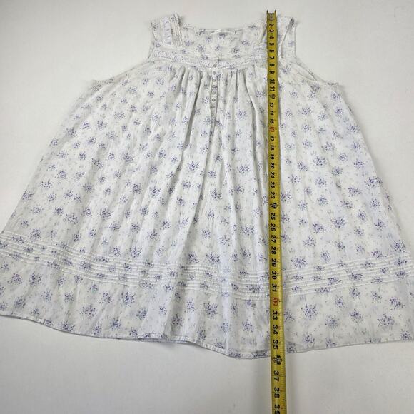 Eileen West Nightgown Womens 2X Sleeveless Lace Trim Floral Pajama Sleepwear - Picture 6 of 10